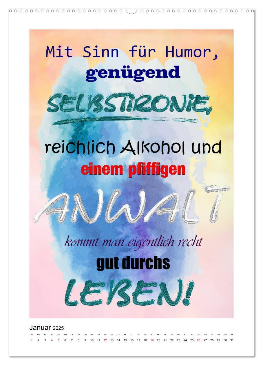 Bild: 9783435947768 | Humor und Ironie. Lustige Sprüche (Wandkalender 2025 DIN A2 hoch),...