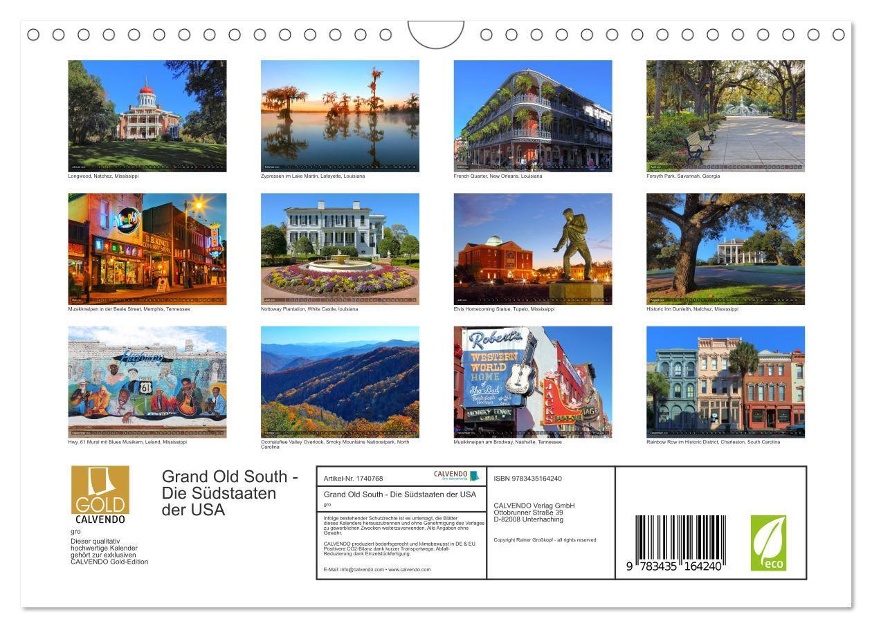 Bild: 9783435164240 | Grand Old South - Die Südstaaten der USA (Wandkalender 2025 DIN A4...