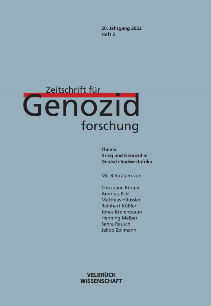 Cover: 9783958323162 | Zeitschrift für Genozidforschung. 20. Jg. 2022, Heft 2 | Eckl (u. a.)