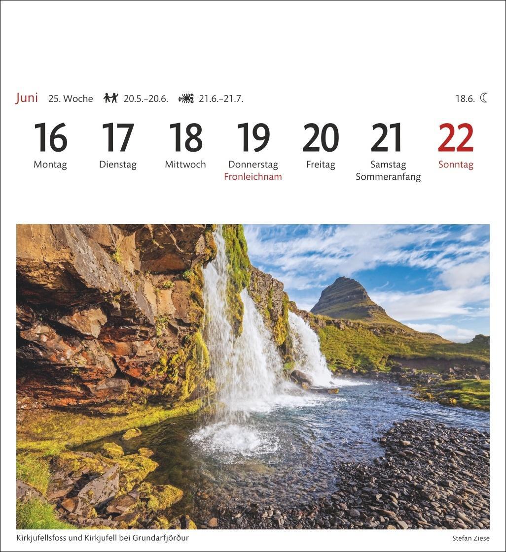 Bild: 9783840033384 | Island Sehnsuchtskalender 2025 - Wochenkalender mit 53 Postkarten