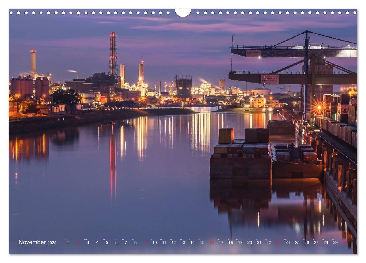 Bild: 9783435597857 | Mannheim 2025 - wenn es Nacht wird im Hafen (Wandkalender 2025 DIN...