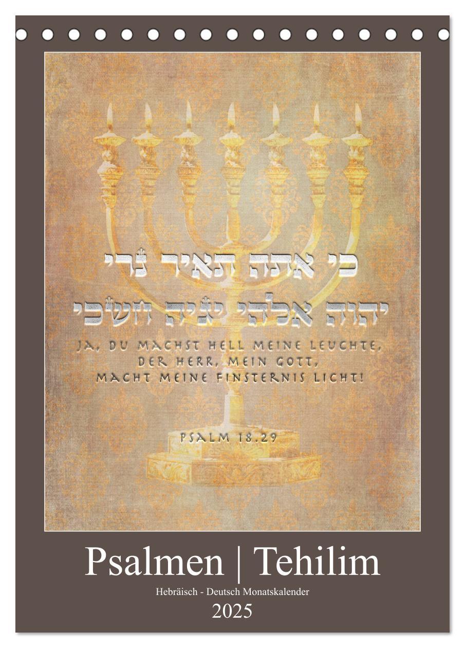 Cover: 9783435978472 | Psalmen Tehilim Hebräisch - Deutsch (Tischkalender 2025 DIN A5...