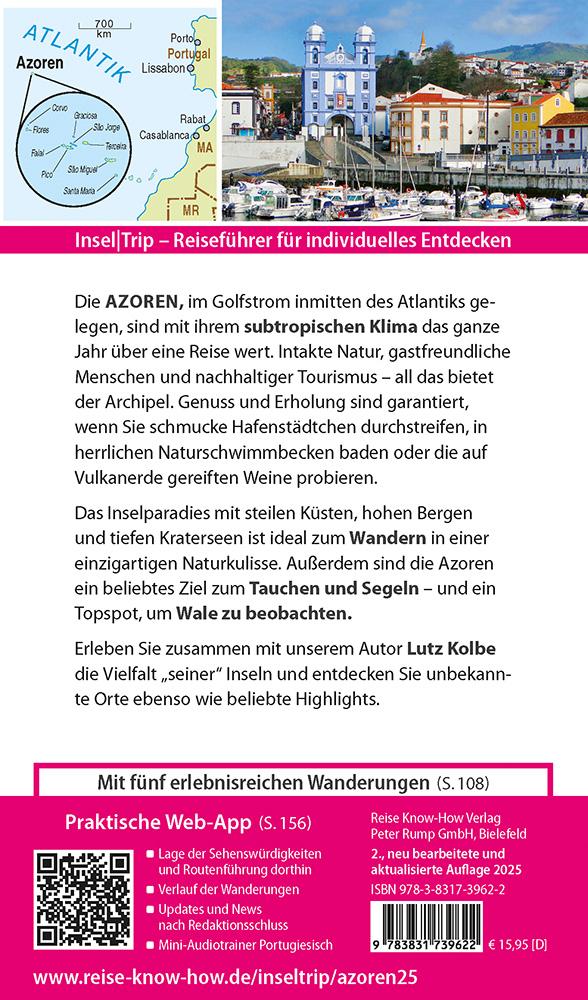 Rückseite: 9783831739622 | Reise Know-How InselTrip Azoren | Lutz Kolbe | Taschenbuch | 156 S.