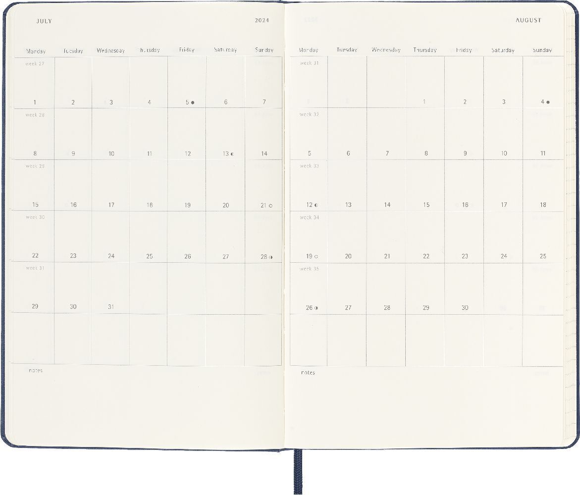 Bild: 8056598856903 | Moleskine 18 Monate Wochen Notizkalender 2023/2024, Large/A5, Saphir