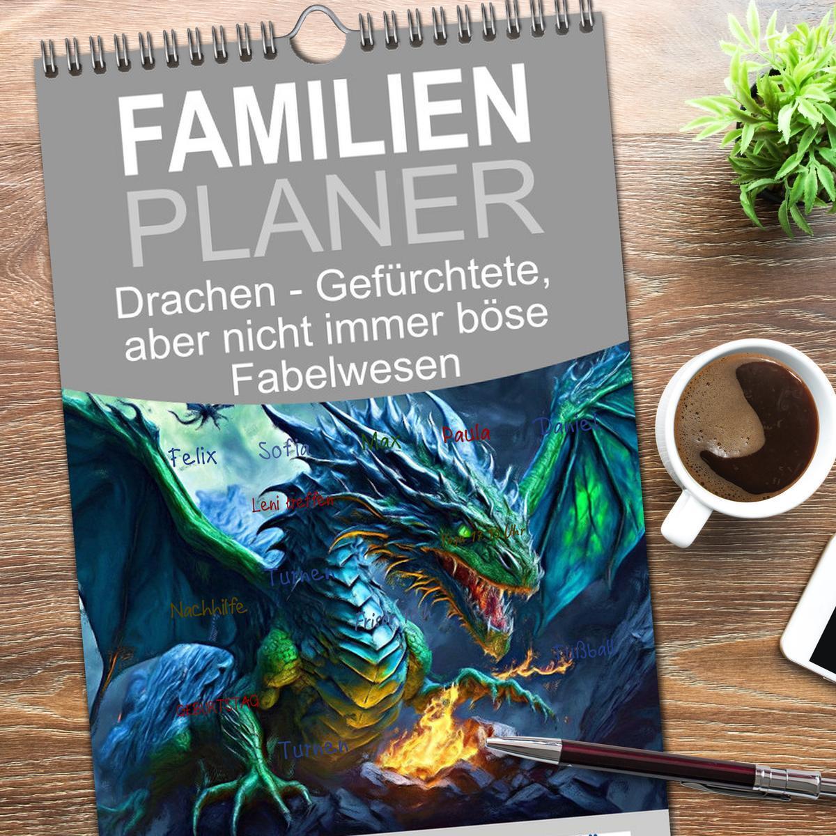 Bild: 9783457090336 | Familienplaner 2025 - Drachen - Gefürchtete, aber nicht immer böse...