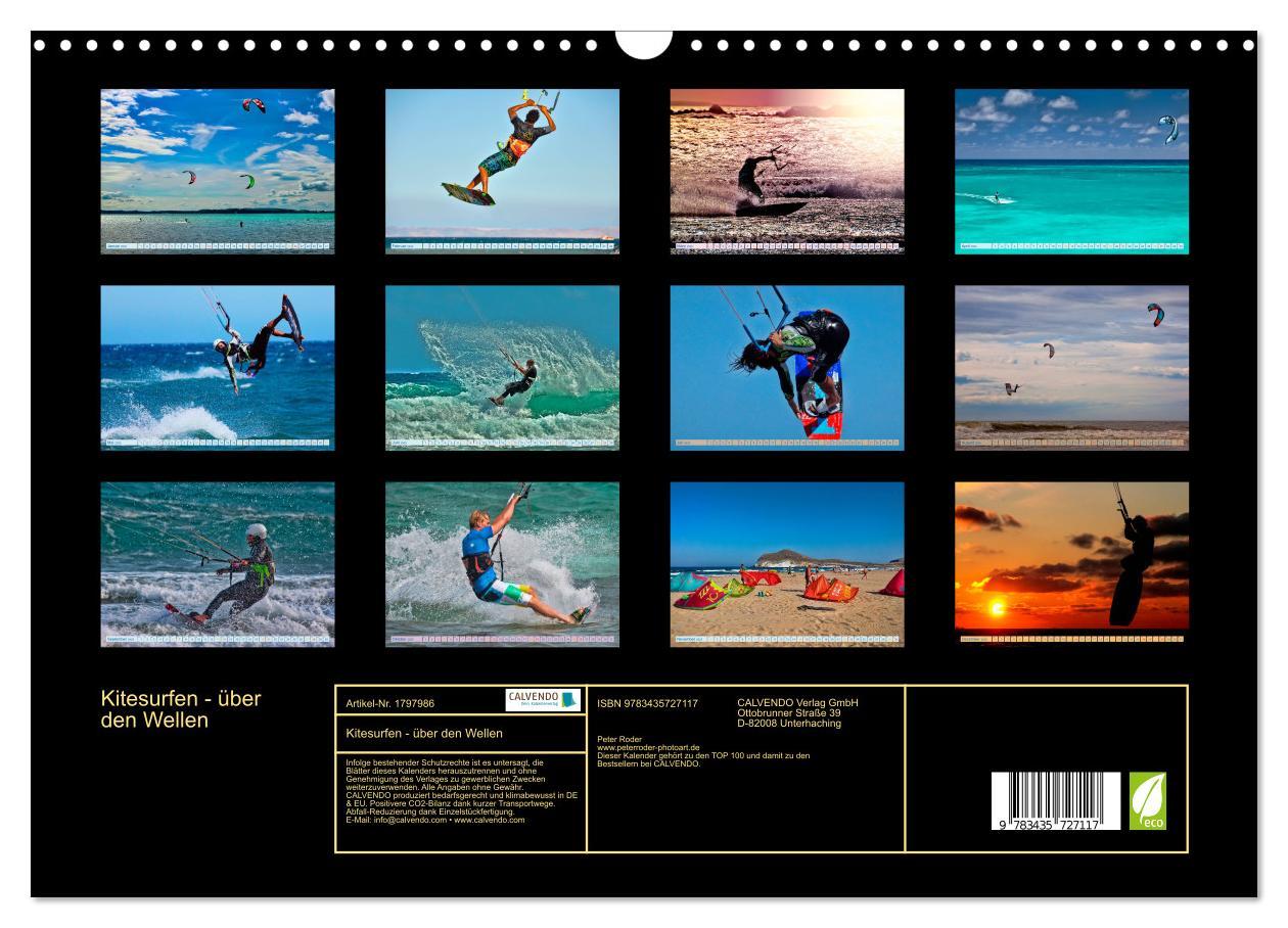 Bild: 9783435727117 | Kitesurfen - über den Wellen (Wandkalender 2025 DIN A3 quer),...