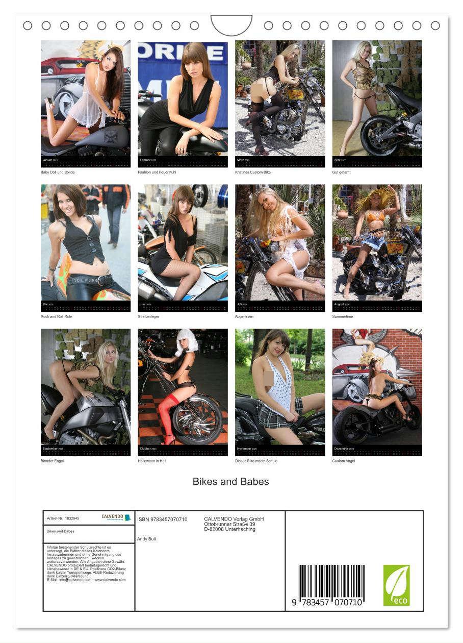 Bild: 9783457070710 | Bikes and Babes (Wandkalender 2025 DIN A4 hoch), CALVENDO...