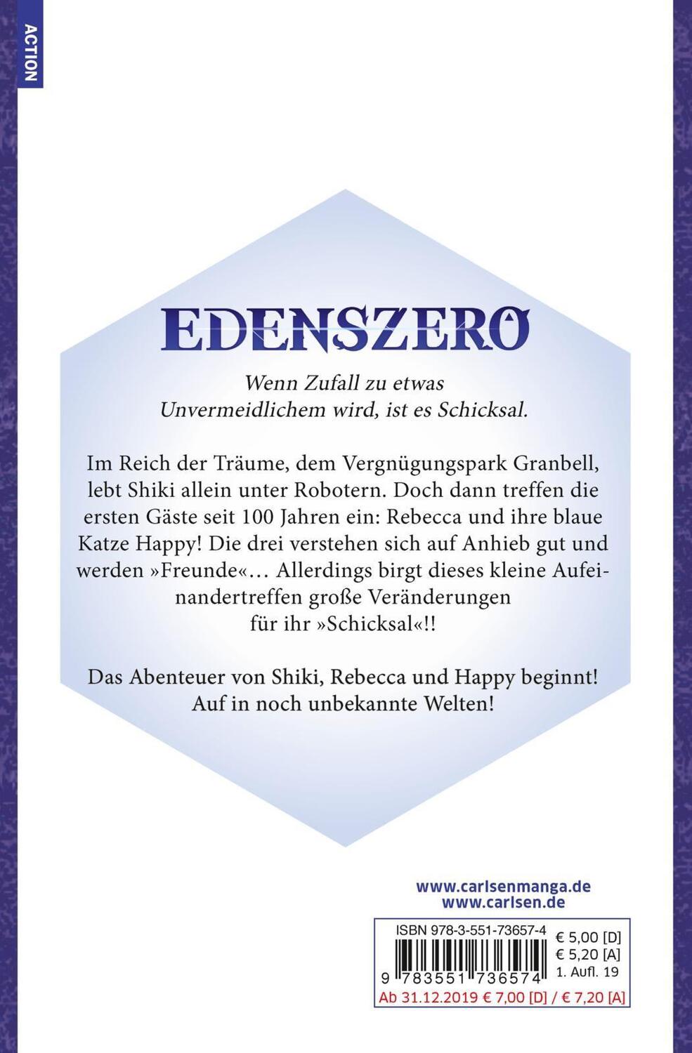 Rückseite: 9783551736574 | Edens Zero 1 | Action, Abenteuer, Sci-Fi und eine blaue Katze | Buch