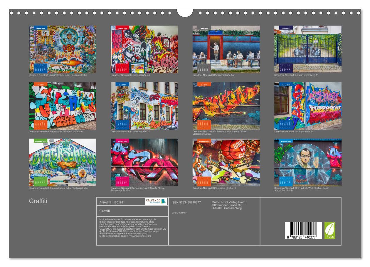 Bild: 9783435740277 | Graffiti (Wandkalender 2025 DIN A3 quer), CALVENDO Monatskalender