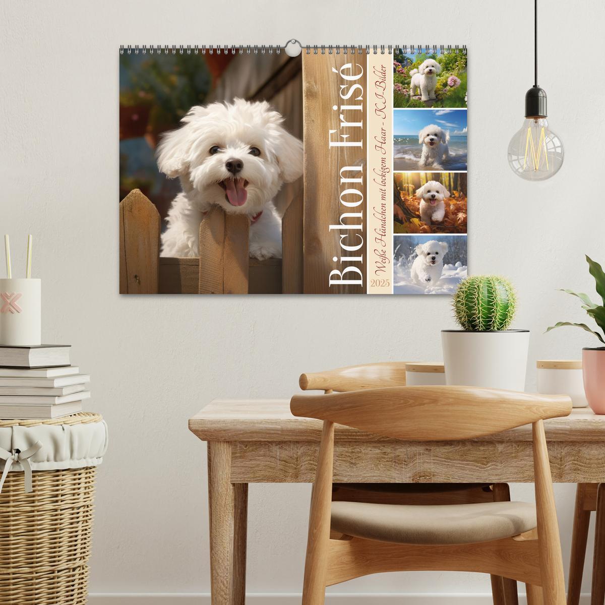 Bild: 9783383843716 | Bichon frisé, weiße Hündchen mit lockigem Haar (Wandkalender 2025...