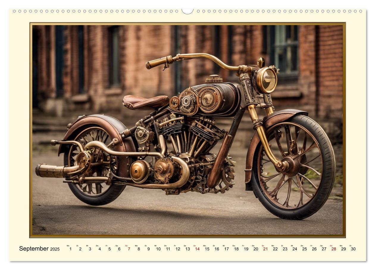 Bild: 9783457139592 | Motorräder im Steampunk-Style (Wandkalender 2025 DIN A2 quer),...