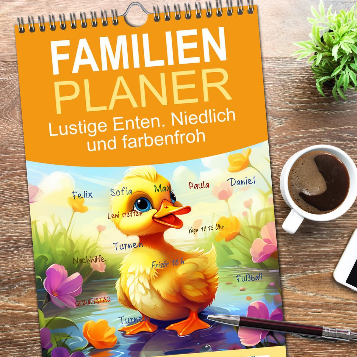 Bild: 9783457133934 | Familienplaner 2025 - Lustige Enten. Niedlich und farbenfroh mit 5...