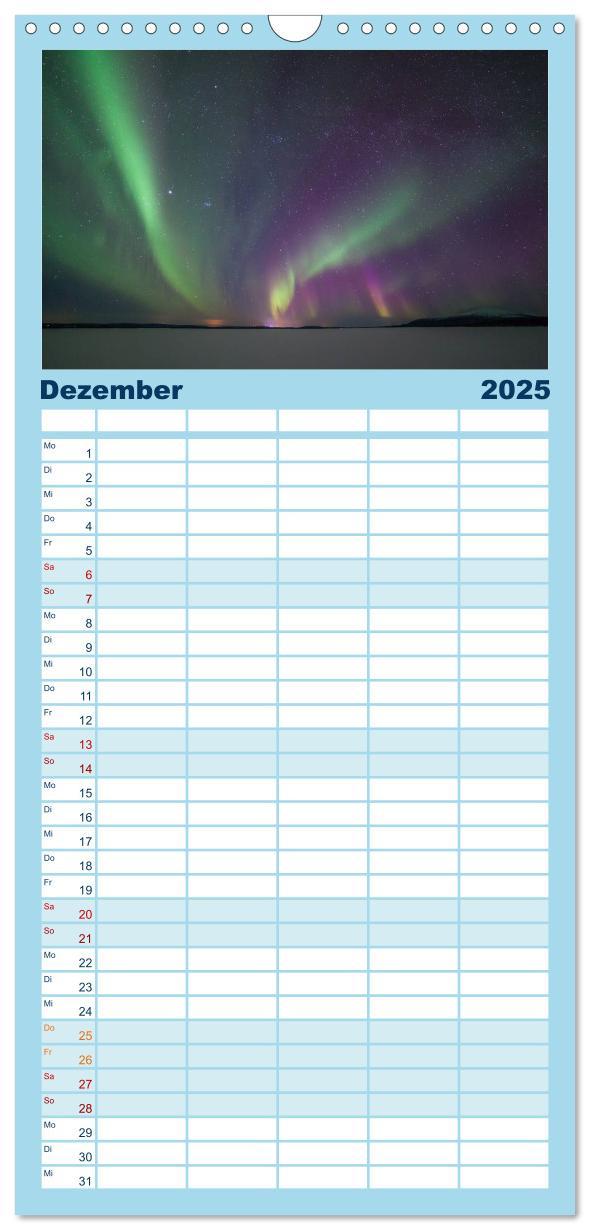 Bild: 9783457113837 | Familienplaner 2025 - Lappland mit 5 Spalten (Wandkalender, 21 x 45...