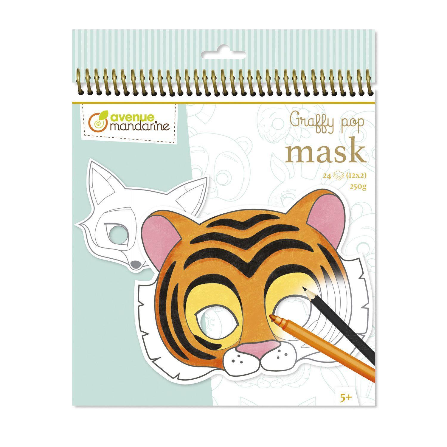 Cover: 3609510520236 | Graffy Pop, Maskenmalbuch Tiere | Clairefontaine | Taschenbuch | 2021