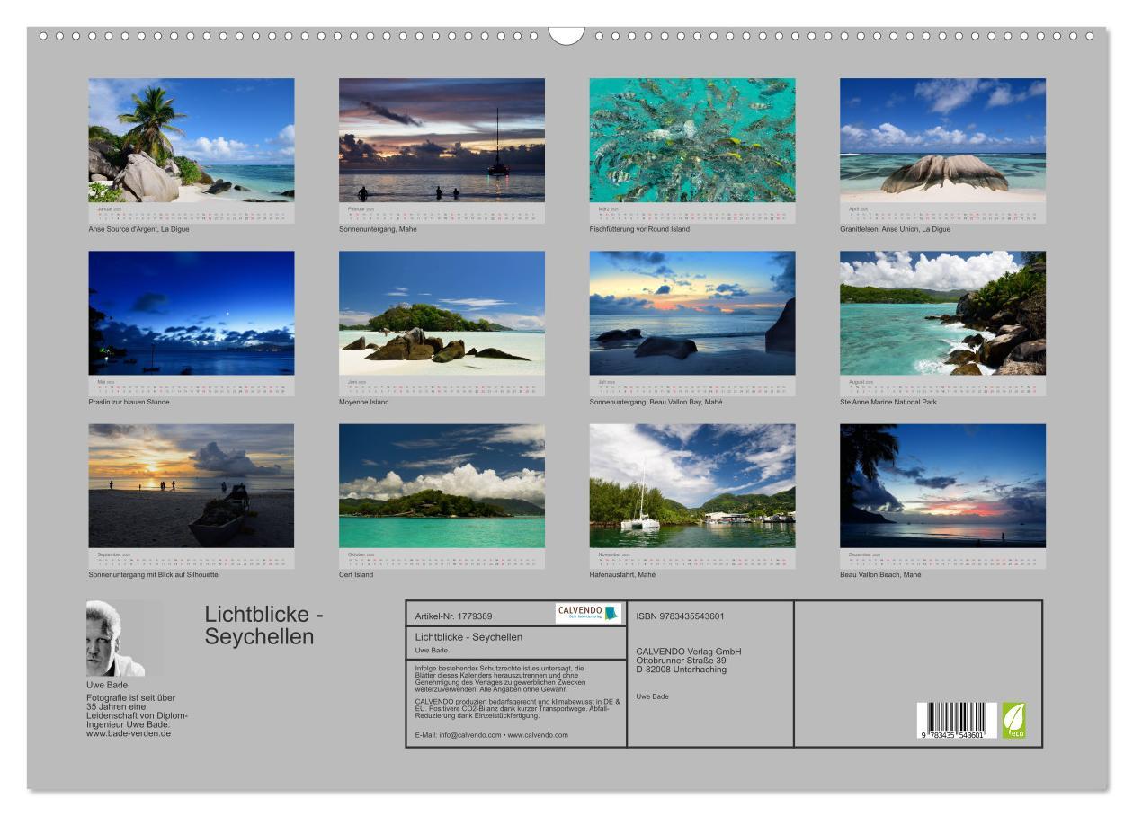 Bild: 9783435543601 | Lichtblicke - Seychellen (Wandkalender 2025 DIN A2 quer), CALVENDO...