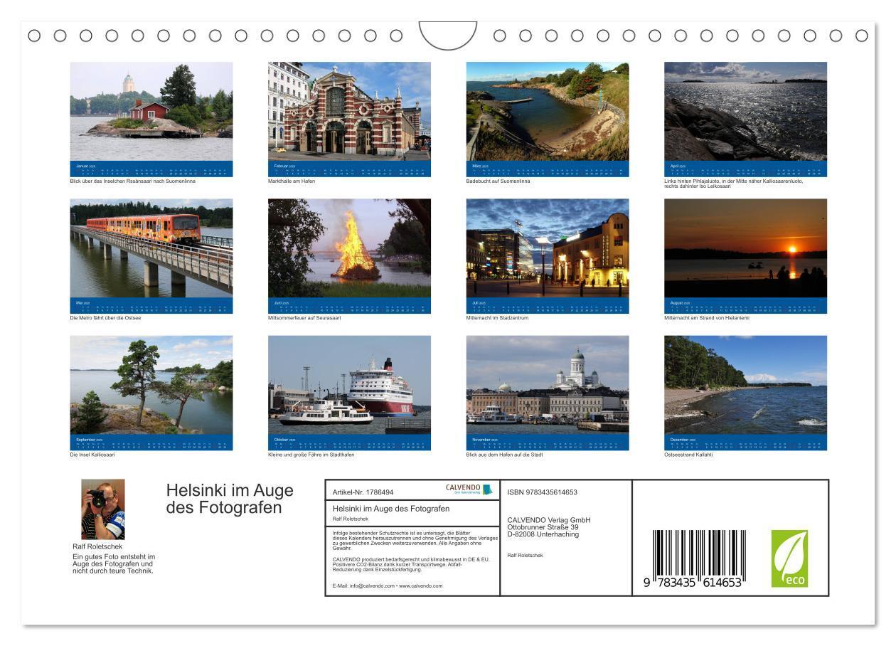 Bild: 9783435614653 | Helsinki im Auge des Fotografen (Wandkalender 2025 DIN A4 quer),...