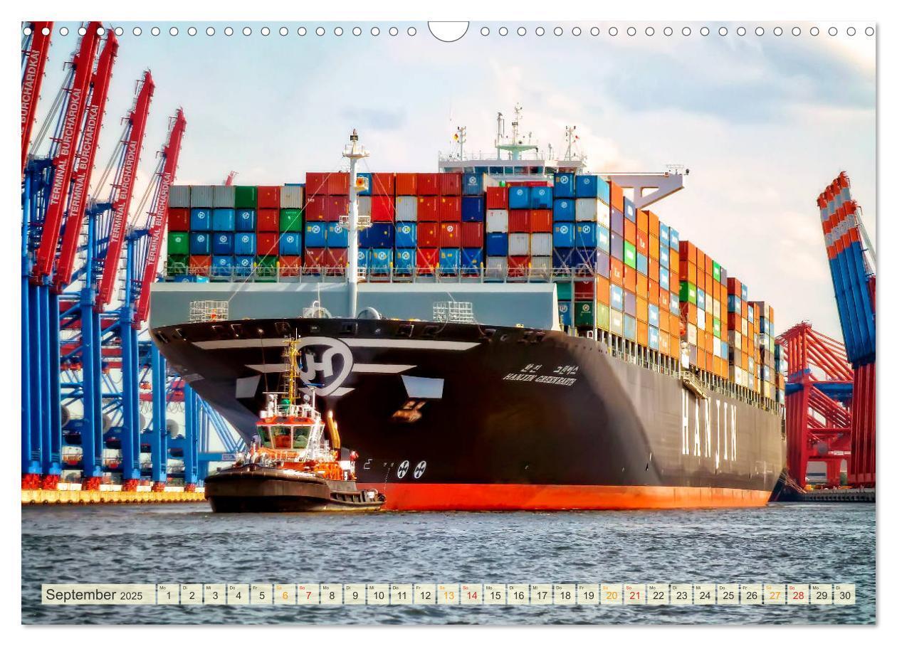 Bild: 9783435383252 | Containerschiffe auf der Elbe (Wandkalender 2025 DIN A3 quer),...