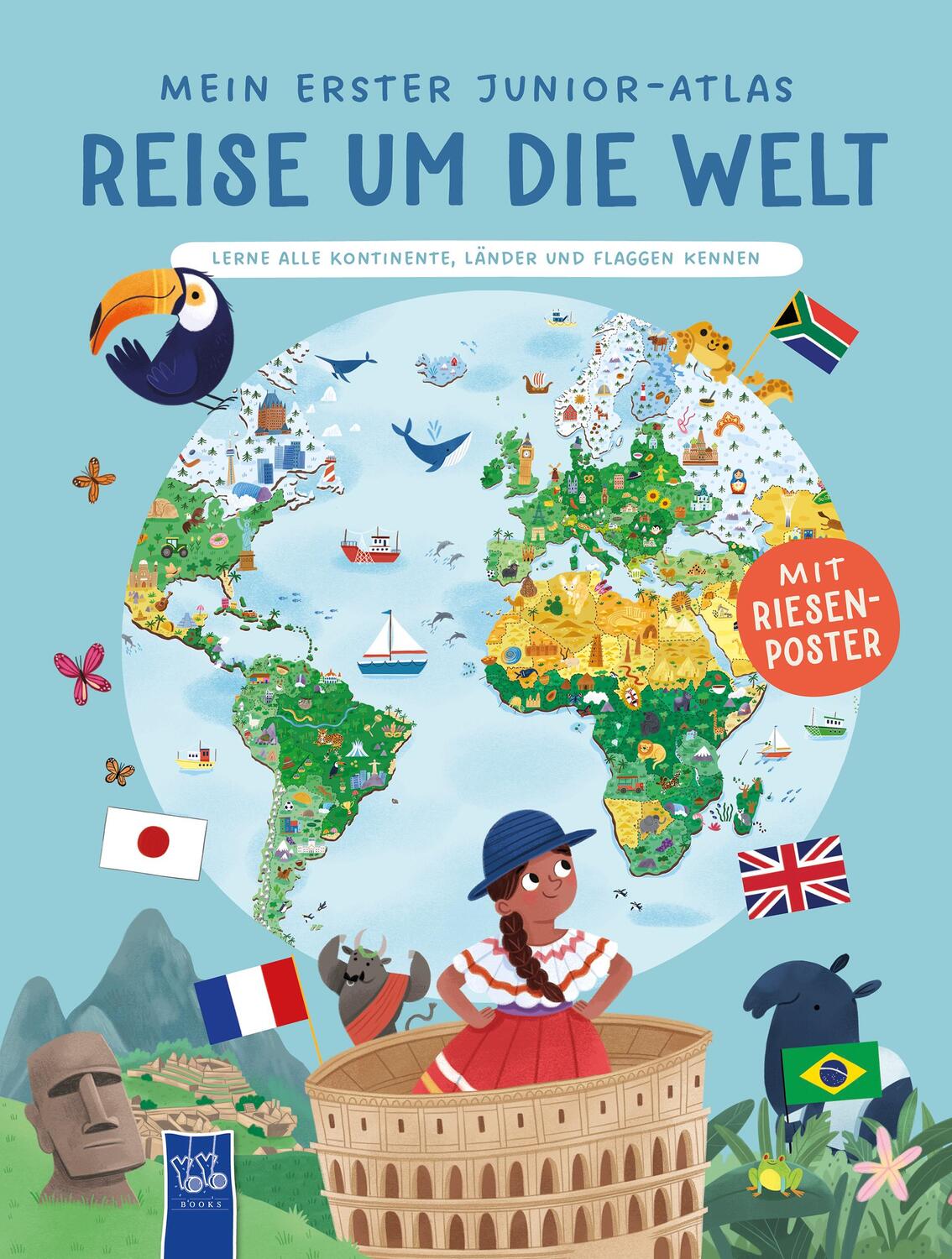 Cover: 9789464768404 | Mein erster Junior-Atlas: Reise um die Welt | Mit Riesenposter | Buch