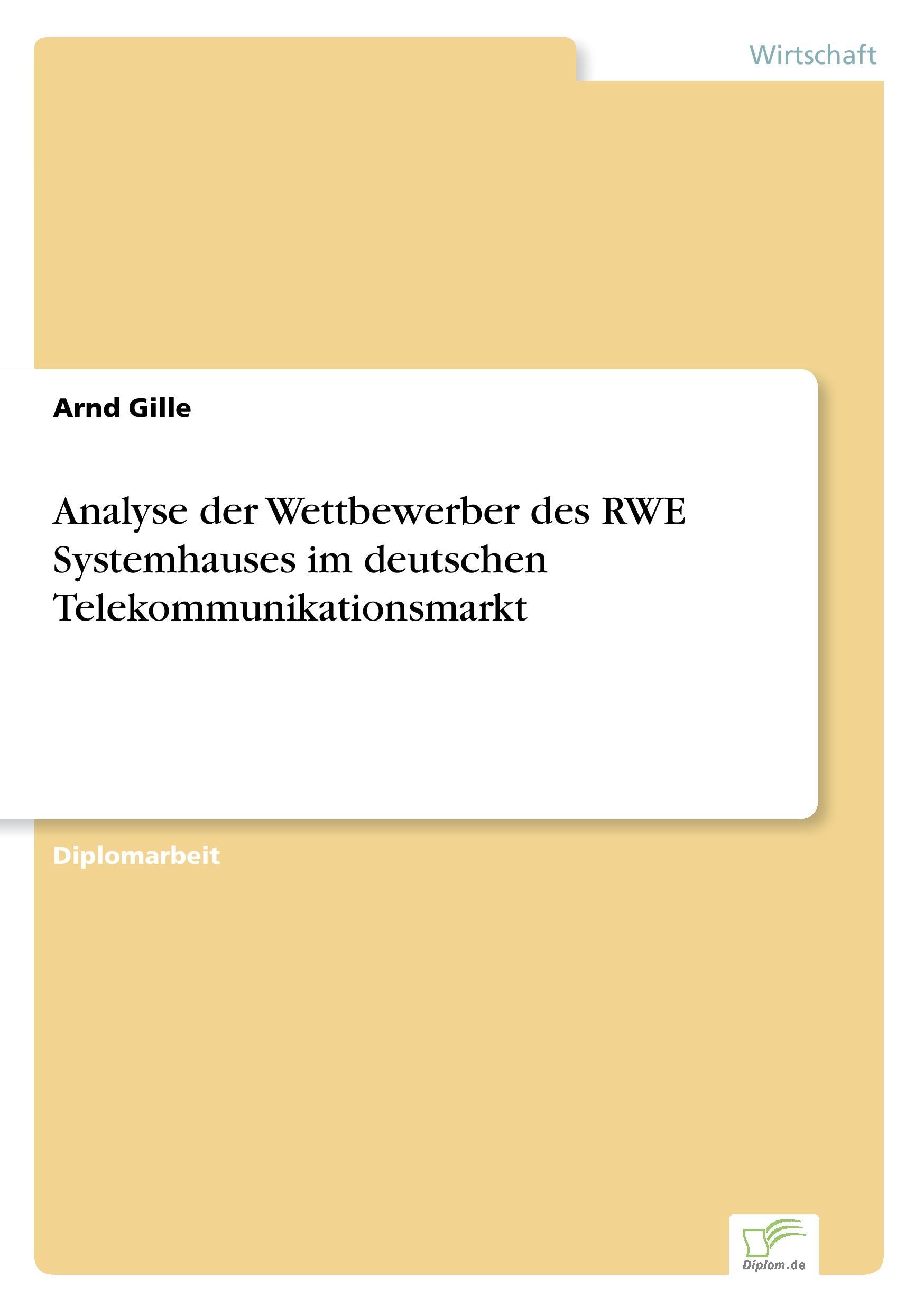 Cover: 9783838635293 | Analyse der Wettbewerber des RWE Systemhauses im deutschen...