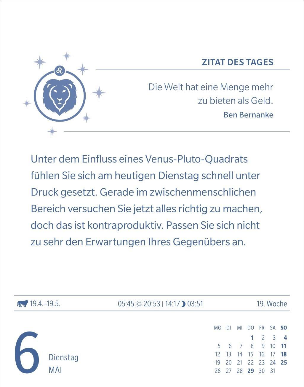 Bild: 9783840033711 | Löwe Sternzeichenkalender 2025 - Tagesabreißkalender - Ihr Horoskop...