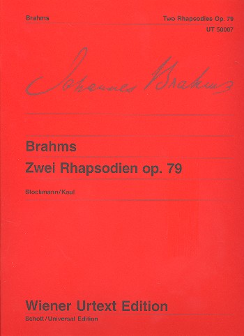 Cover: 9790500570066 | 2 Rhapsodies Op. 79 | Johannes Brahms | Wiener Urtext Edition | Buch