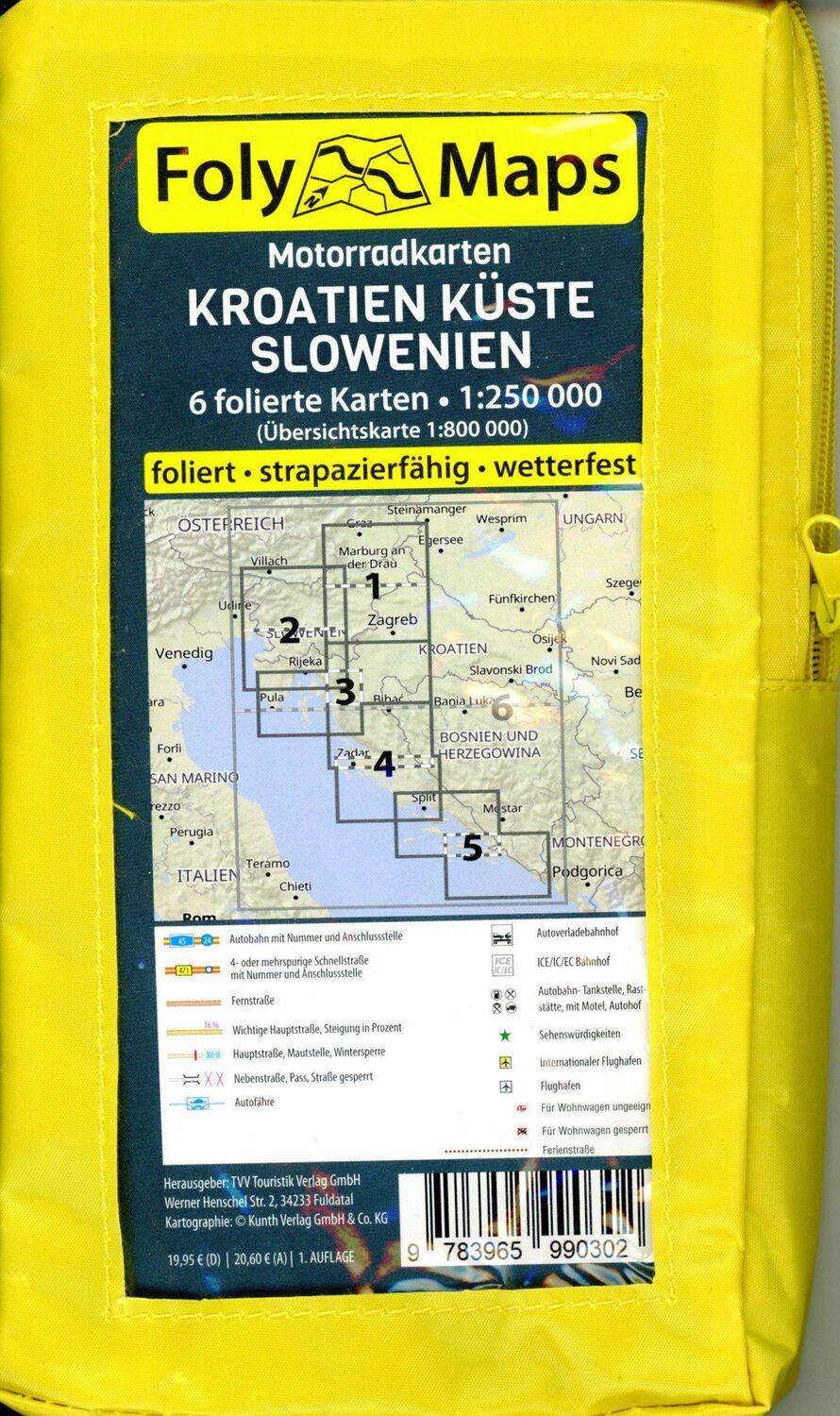 Bild: 9783965990302 | FolyMaps Motorradkarten Kroatien Slowenien | (Land-)Karte | 6 Bde/Tle