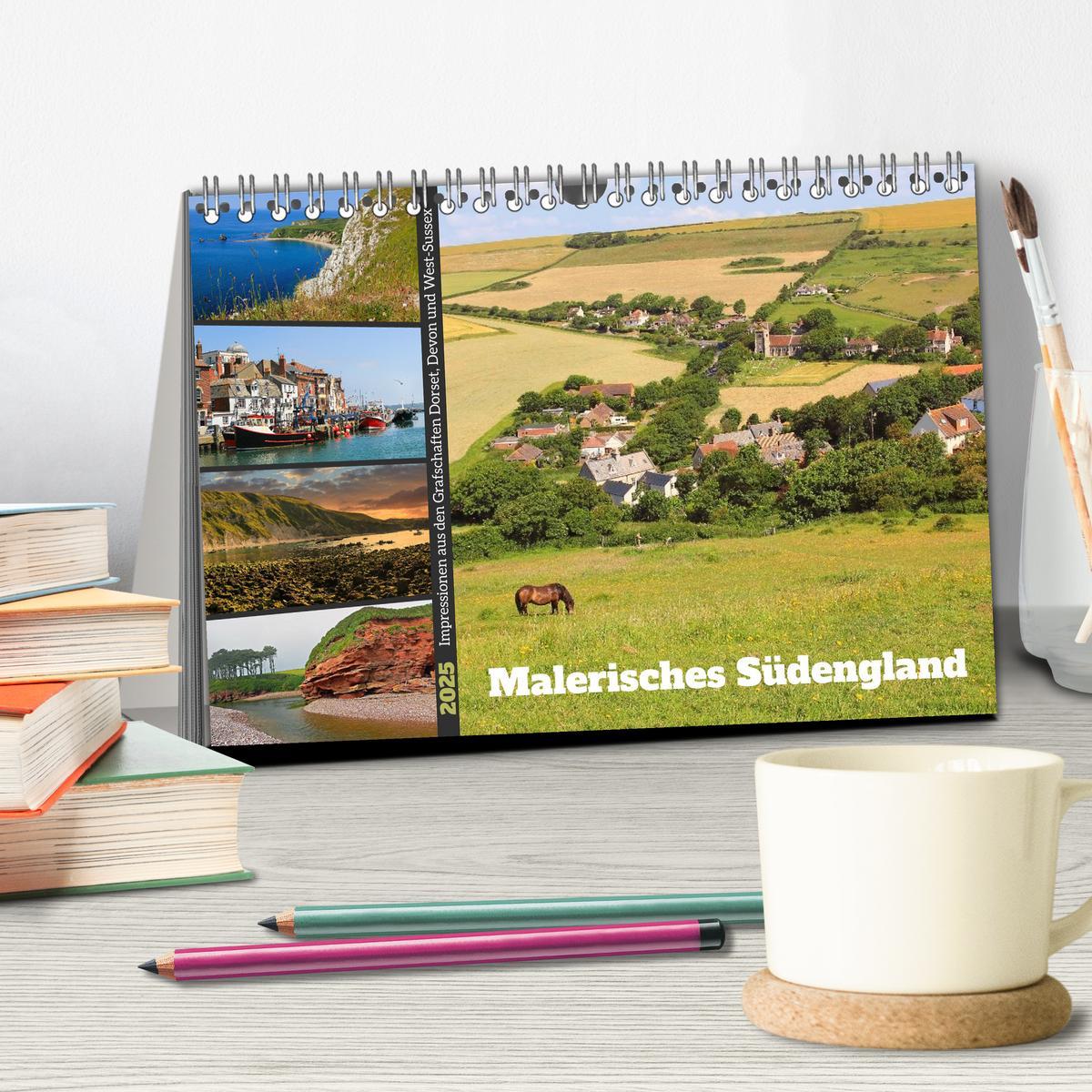 Bild: 9783435690510 | Malerisches Südengland 2025 (Tischkalender 2025 DIN A5 quer),...