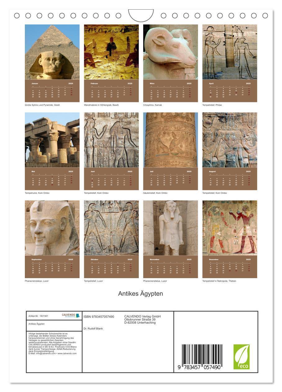 Bild: 9783457057490 | Antikes Ägypten (Wandkalender 2025 DIN A4 hoch), CALVENDO...