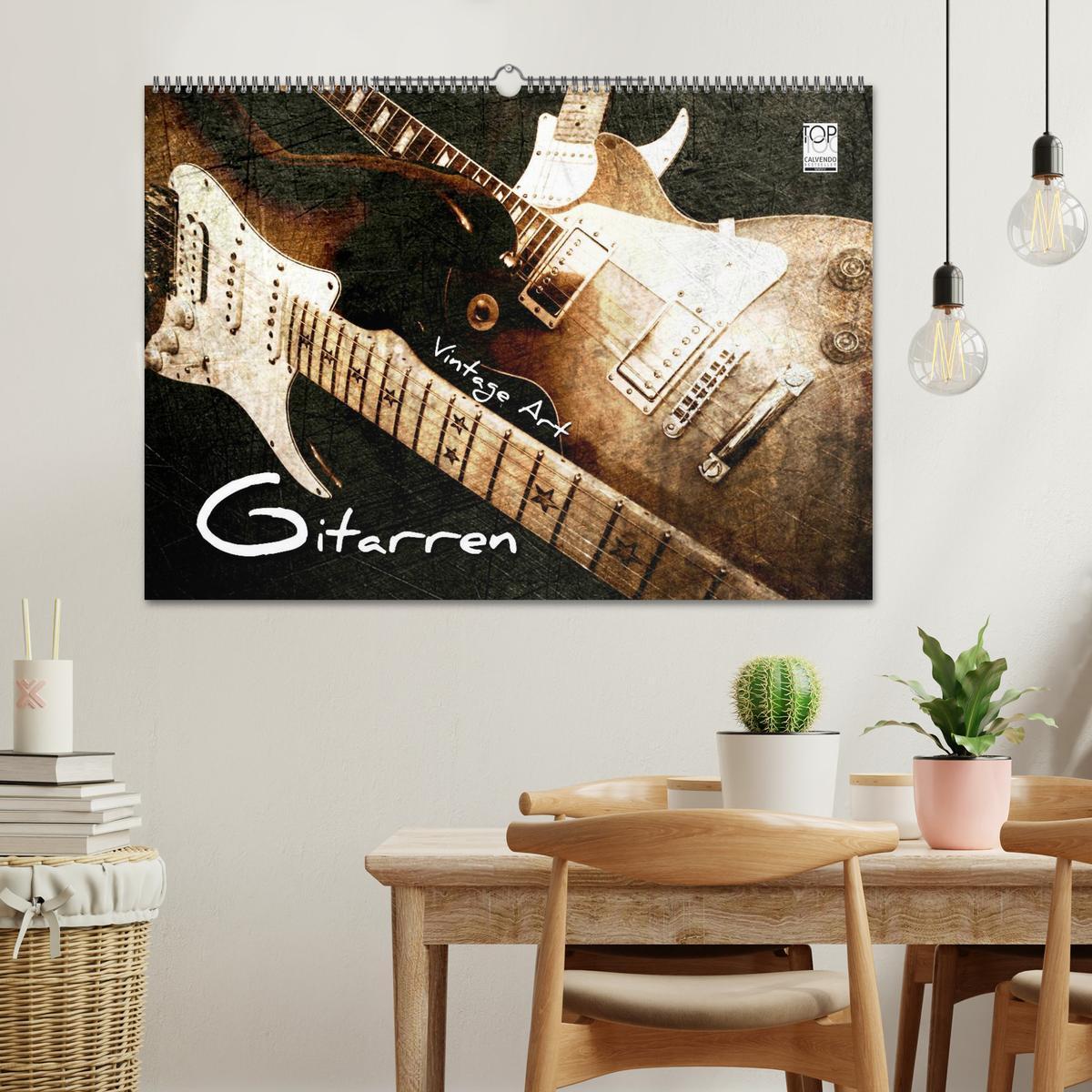 Bild: 9783435727933 | GITARREN Vintage Art (Wandkalender 2025 DIN A2 quer), CALVENDO...