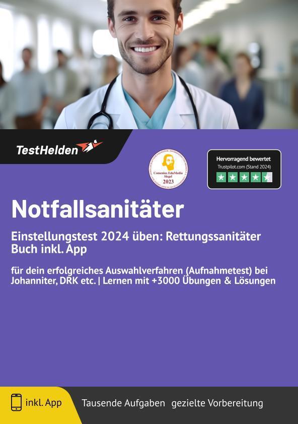 Cover: 9783988174765 | Notfallsanitäter Einstellungstest 2024 üben: Rettungssanitäter Buch...