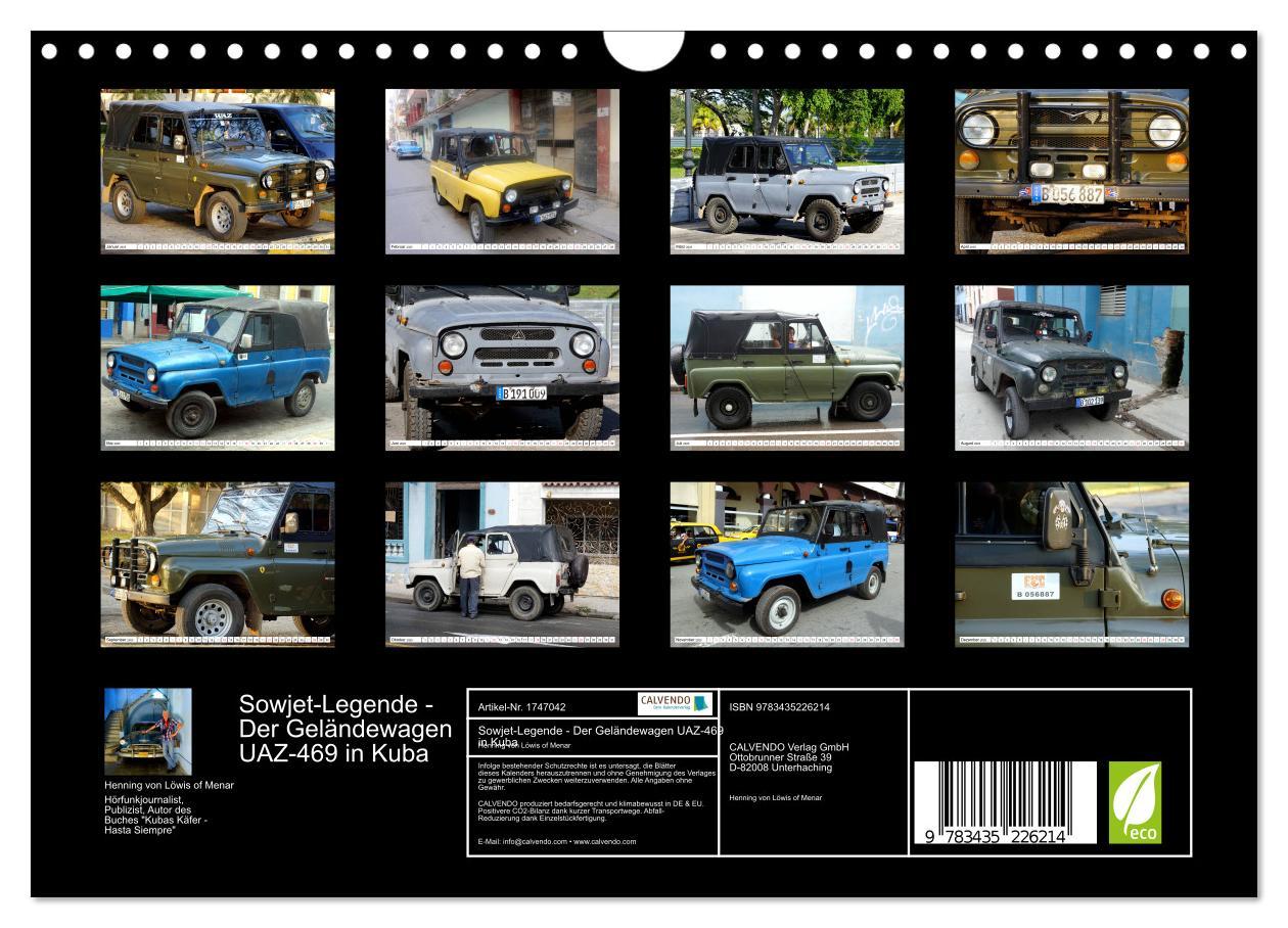 Bild: 9783435226214 | Sowjet-Legende - Der Geländewagen UAZ-469 in Kuba (Wandkalender...