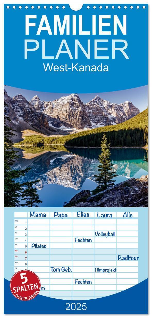 Cover: 9783457119617 | Familienplaner 2025 - West-Kanada mit 5 Spalten (Wandkalender, 21 x...