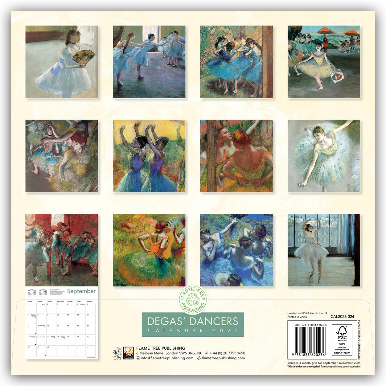 Rückseite: 9781835620236 | Degas' Dancers Wall Calendar 2025 (Art Calendar) | Publishing | 14 S.