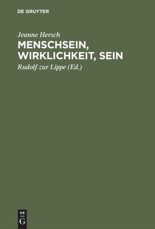 Cover: 9783050027838 | Menschsein, Wirklichkeit, Sein | Jeanne Hersch | Buch | 194 S. | 1995