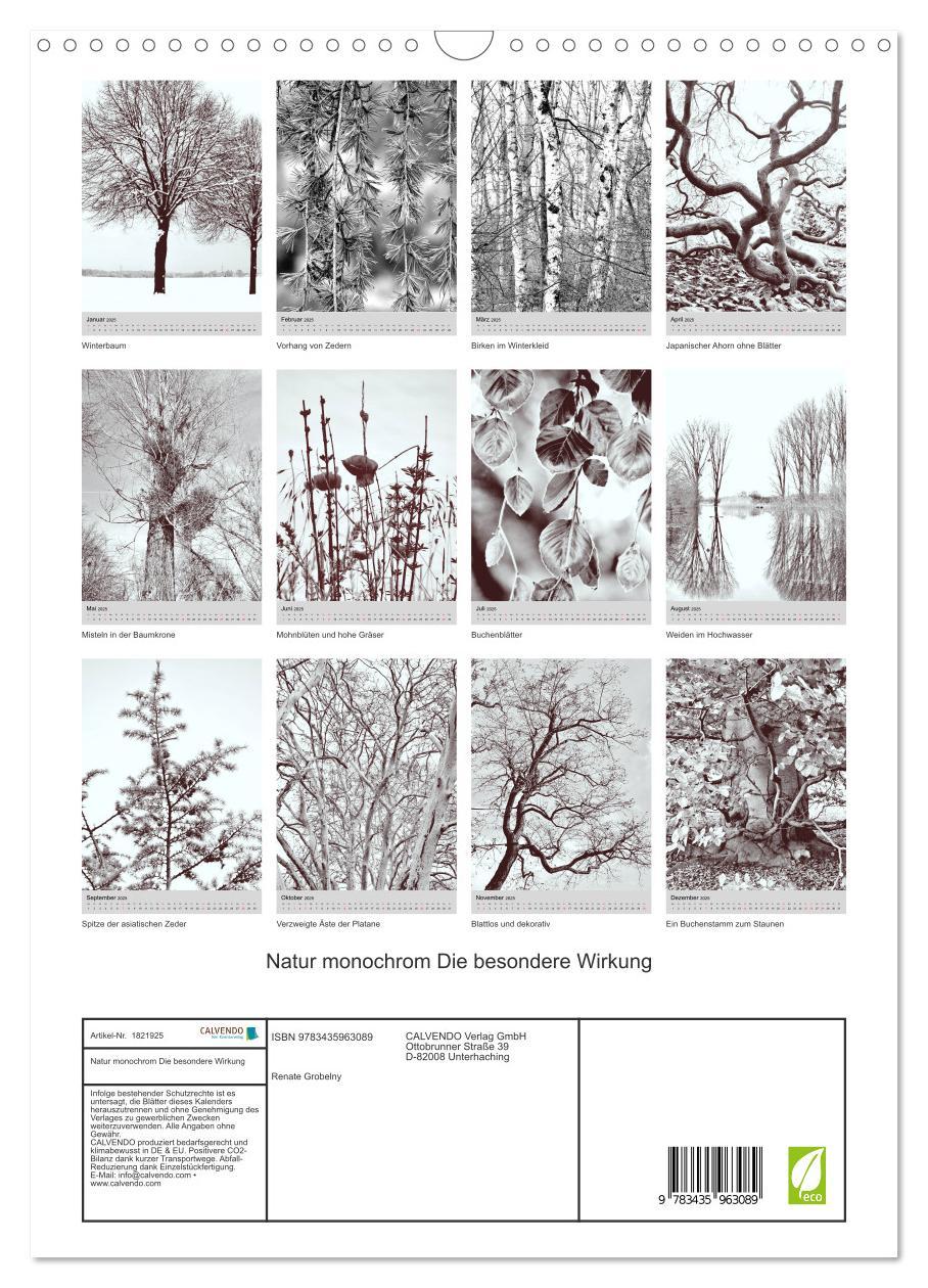 Bild: 9783435963089 | Natur monochrom Die besondere Wirkung (Wandkalender 2025 DIN A3...