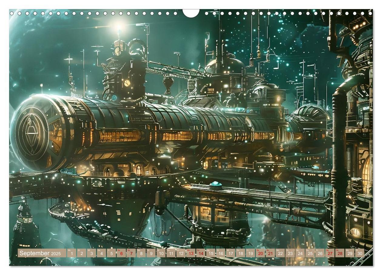 Bild: 9783435652204 | Steampunk im Weltall (Wandkalender 2025 DIN A3 quer), CALVENDO...