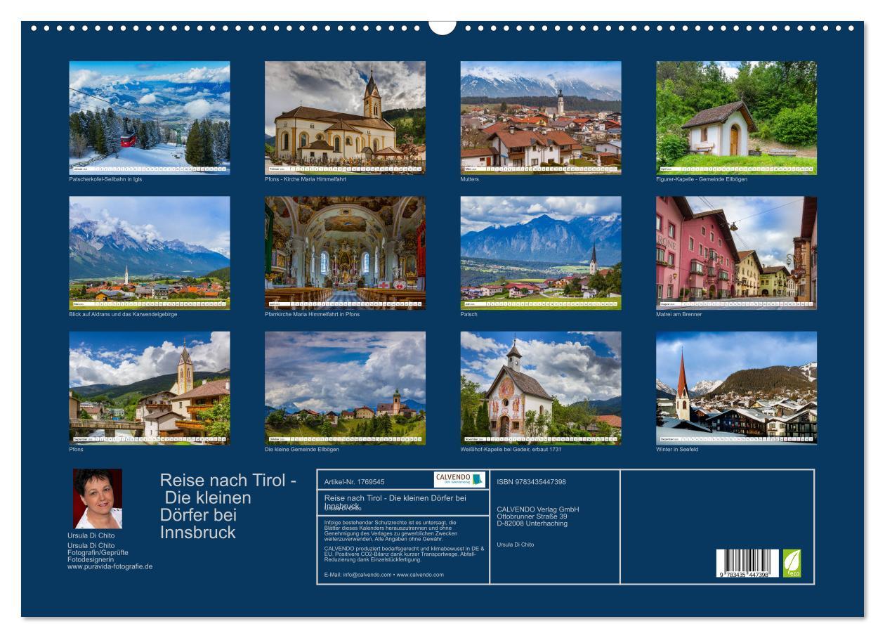 Bild: 9783435447398 | Reise nach Tirol - Die kleinen Dörfer bei Innsbruck (Wandkalender...