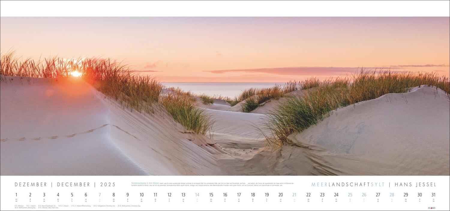 Bild: 9783964023544 | Meerlandschaft SYLT Kalender 2025 - Hans Jessel | Kalender | 13 S.