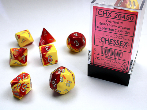 Cover: 601982023058 | Gemini® Polyhedral Red-Yellow/silver 7-Die Set | deutsch | Chessex