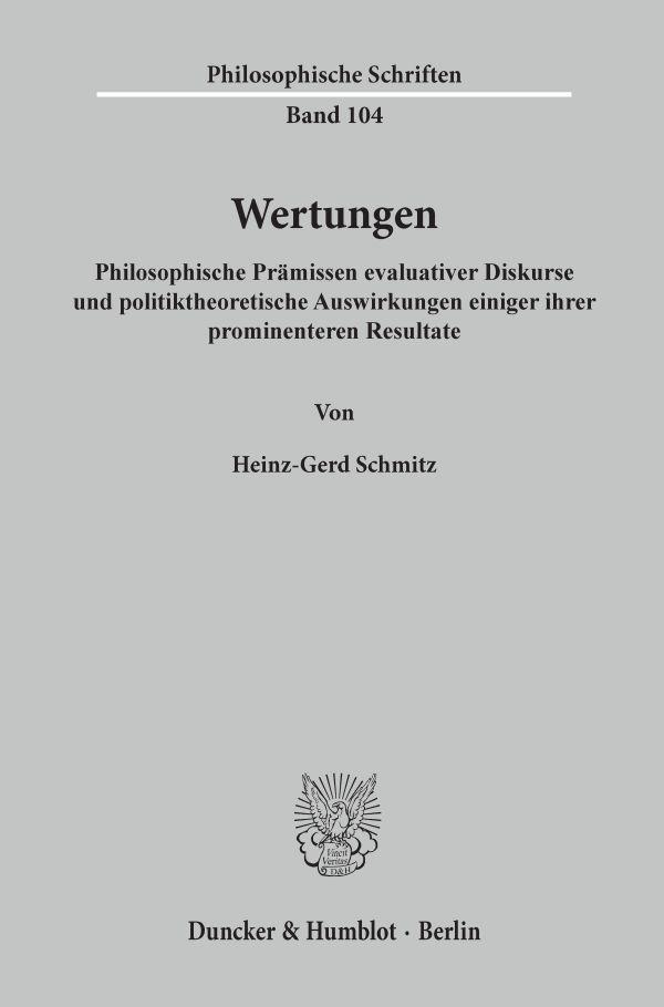 Cover: 9783428181698 | Wertungen | Heinz-Gerd Schmitz | Taschenbuch | 175 S. | Deutsch | 2021