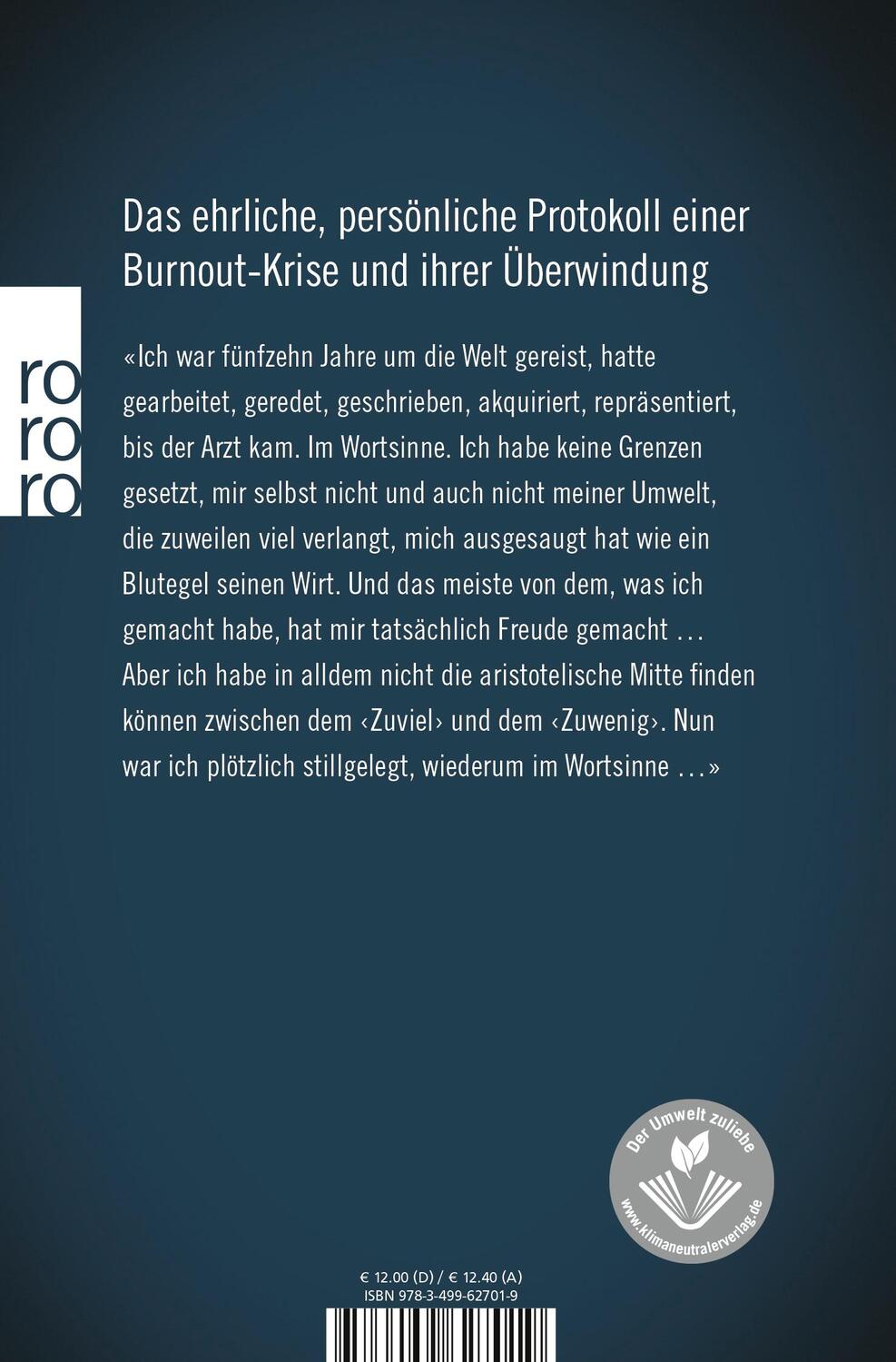 Rückseite: 9783499627019 | Brief an mein Leben | Erfahrungen mit einem Burnout | Miriam Meckel