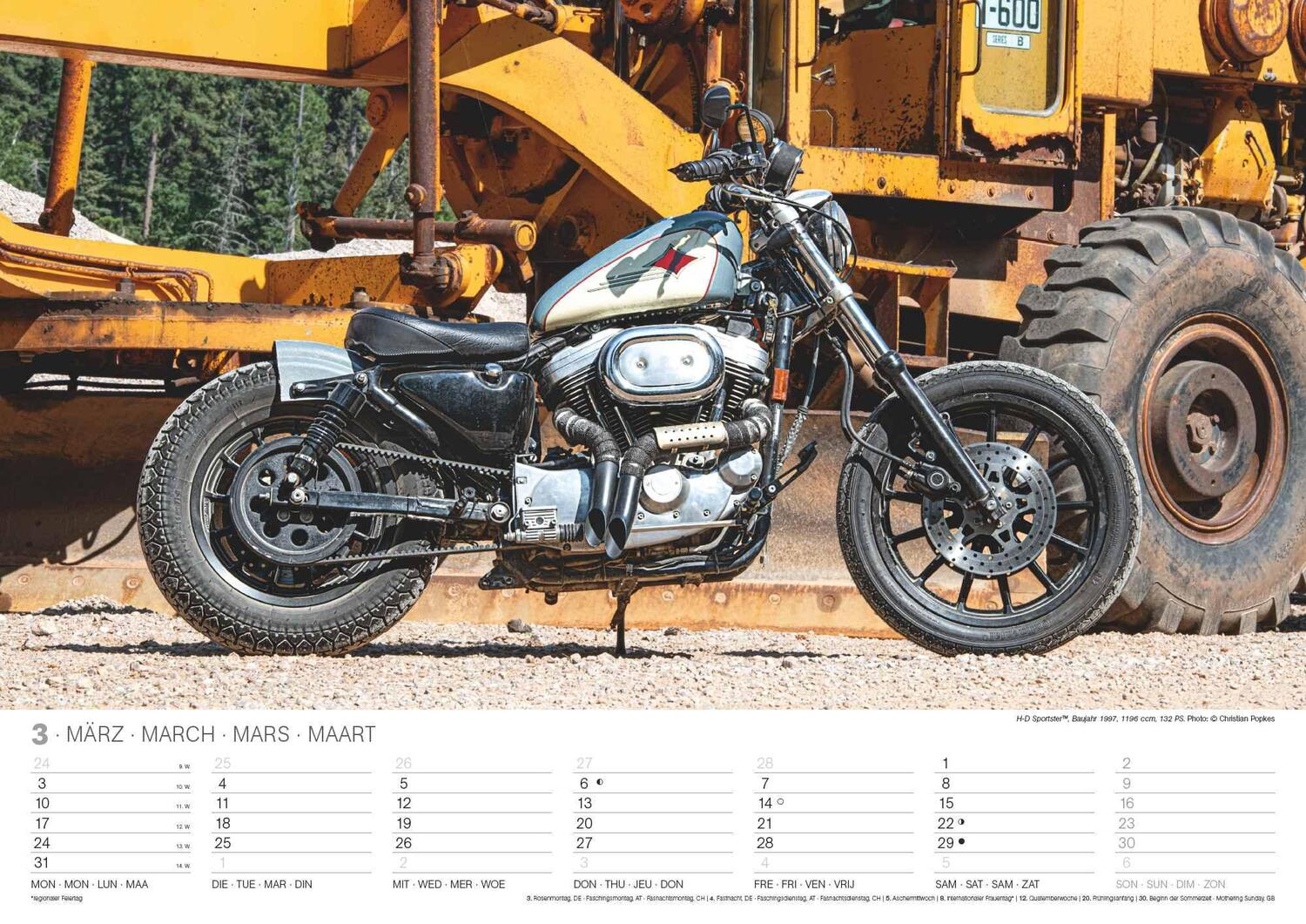 Bild: 4002725994240 | Harleys 2025 - Wand-Kalender - 42x29,7 - Motorrad | Wandkalender A3