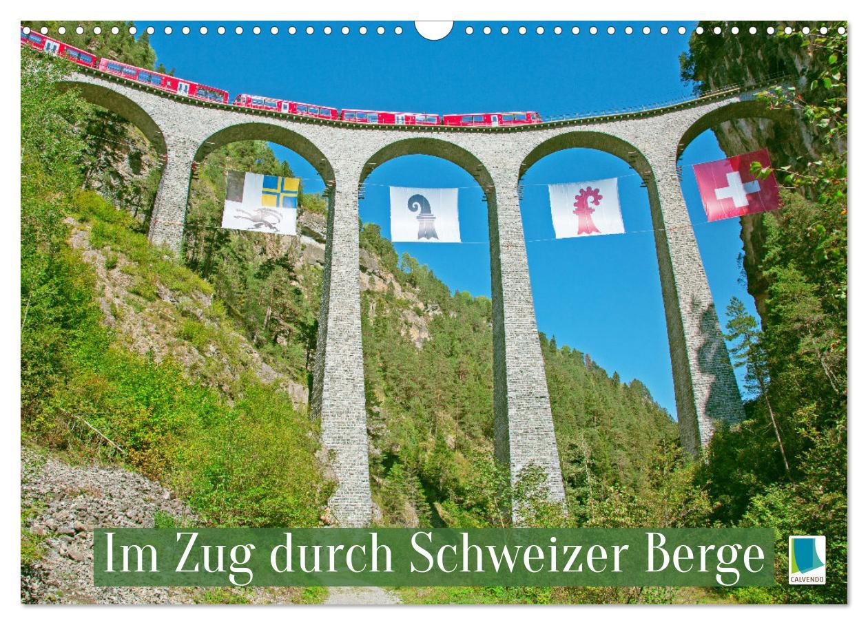 Cover: 9783457140369 | Im Zug durch Schweizer Berge (Wandkalender 2025 DIN A3 quer),...