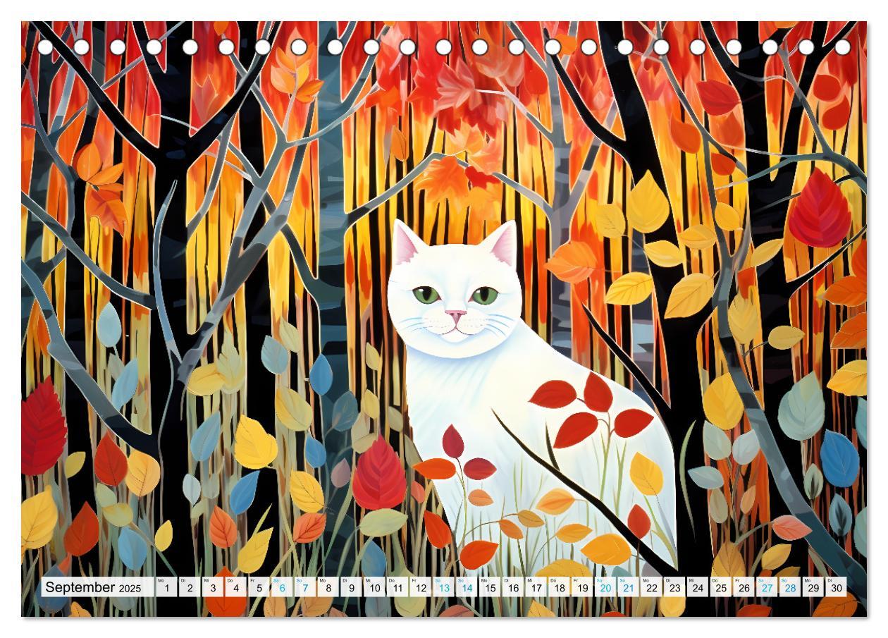 Bild: 9783383862519 | Kunstvolle Katzen (Tischkalender 2025 DIN A5 quer), CALVENDO...