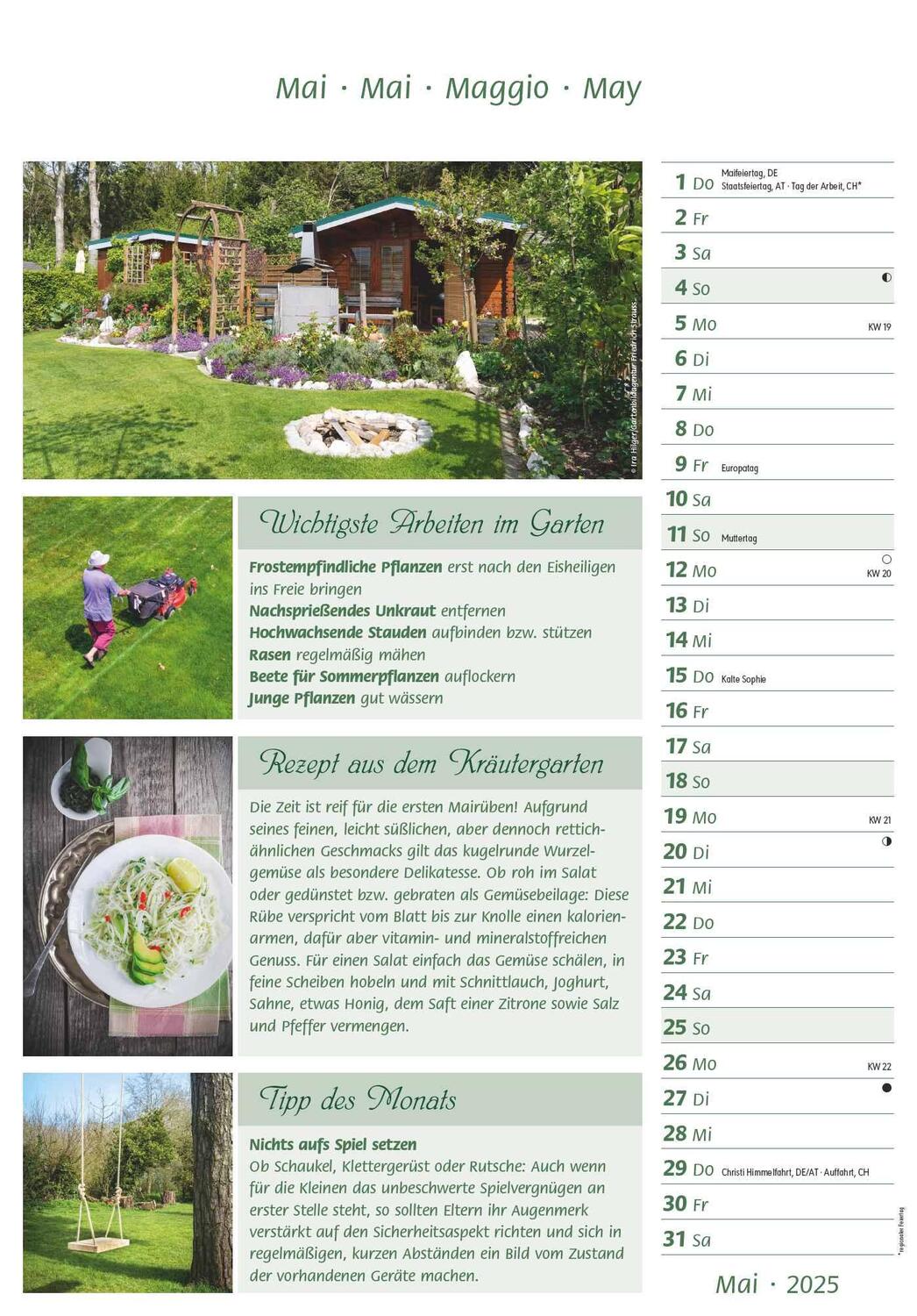 Bild: 4251732341077 | Das Gartenjahr 2025 - Bildkalender 23,7x34 cm - mit saisonalen...