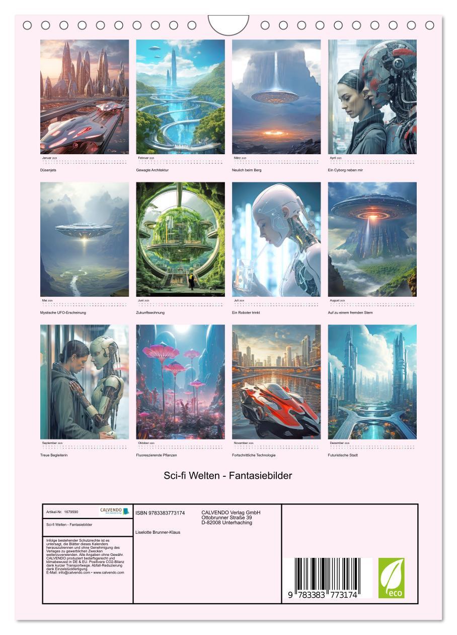 Bild: 9783383773174 | Sci-fi Welten - Fantasiebilder (Wandkalender 2025 DIN A4 hoch),...