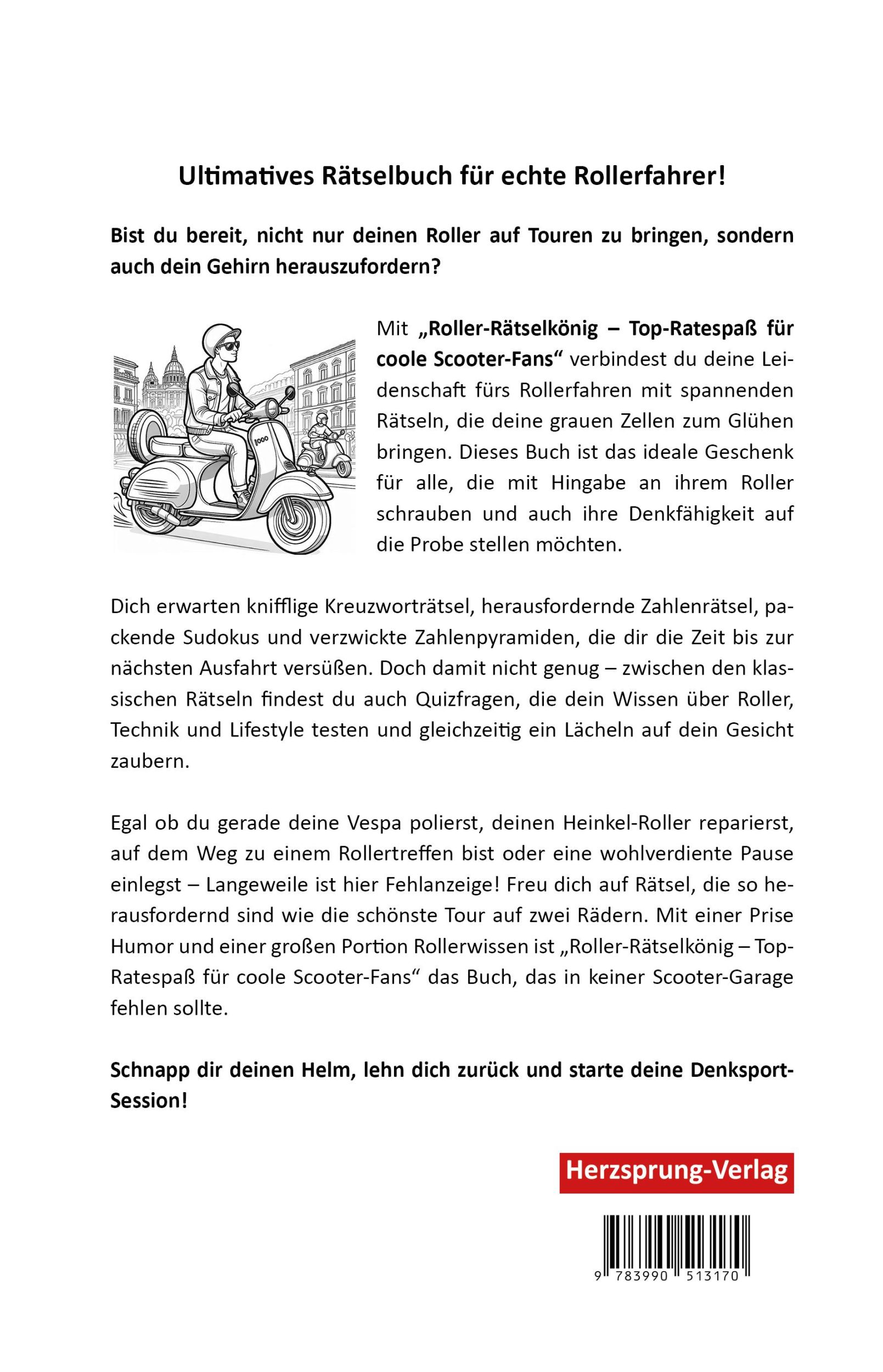 Rückseite: 9783990513170 | Roller-Rätselkönig: Top-Rätselspaß für coole Scooterfahrer | Holland