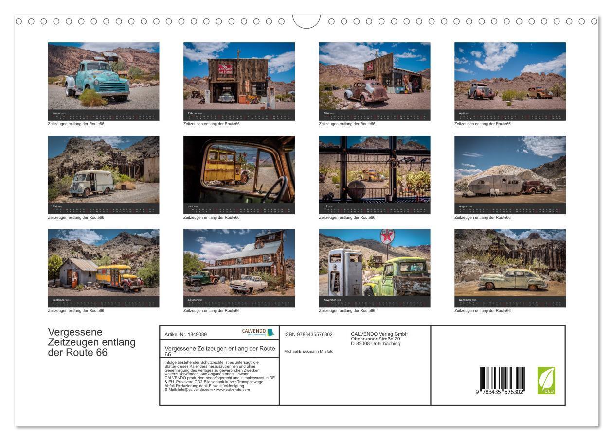 Bild: 9783435576302 | Vergessene Zeitzeugen entlang der Route 66 (Wandkalender 2025 DIN...