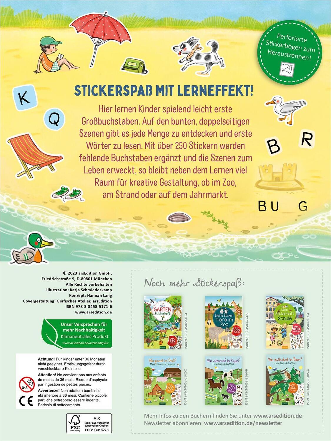 Rückseite: 9783845851716 | Stickern &amp; Lernen - Großbuchstaben | Taschenbuch | 40 S. | Deutsch