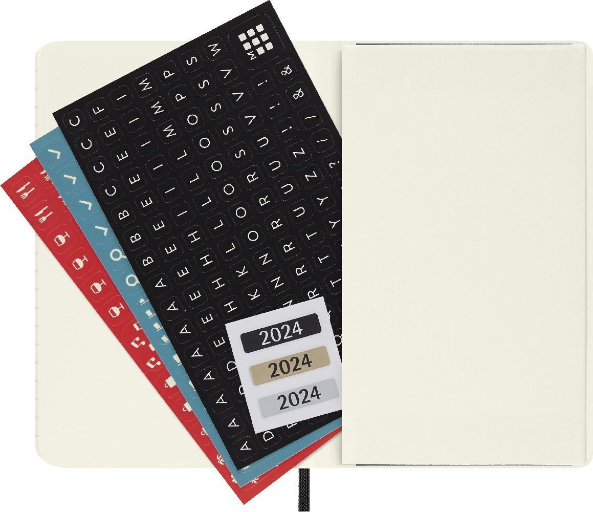 Bild: 8056598856576 | Moleskine 12 Monate Tageskalender 2024, Pocket/A6, Schwarz | Buch